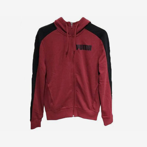 Puma彪马正品休闲男拼色连帽拉链微弹运动卫衣/套头衫845162-09