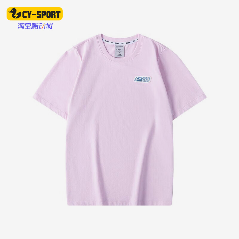 Skechers/斯凯奇正品新款女子针织透气简洁时尚休闲短袖T恤