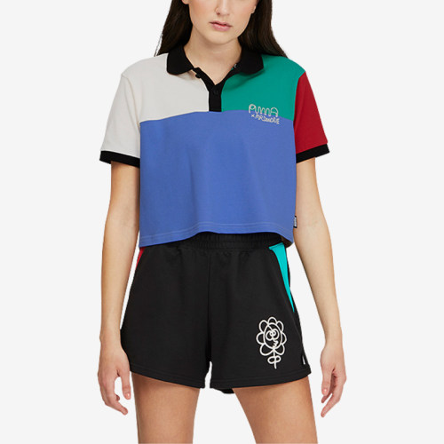 Puma/彪马正品新款女子时尚拼接透气休闲短袖T恤530660-75