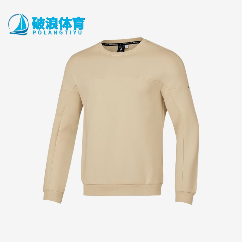 Skechers斯凯奇正品男圆领透气上衣套头运动卫衣P423M137-028R