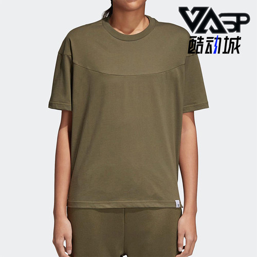 Adidas/阿迪达斯正品三叶草女士透气柔软训练圆领短袖T恤CV8871