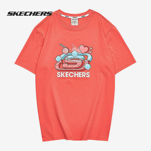 Skechers/斯凯奇正品新款T恤圆领休闲运动男女短袖衫L221U041