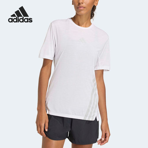 Adidas/阿迪达斯官方正品夏季女士圆领透气户外针织短袖T恤KD4857