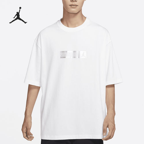 Nike/耐克正品JORDAN男士休闲运动简约印花短袖DX4251-100
