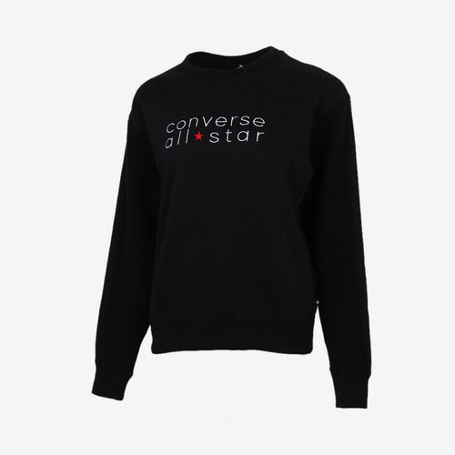 Converse匡威正品新款女子运动休闲透气针织圆领套头卫衣10019801