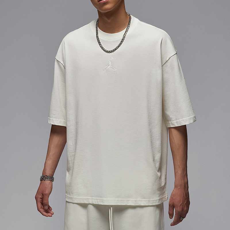 Nike/耐克正品JORDAN男士休闲简约针织透气运动圆领T恤IB7346-133