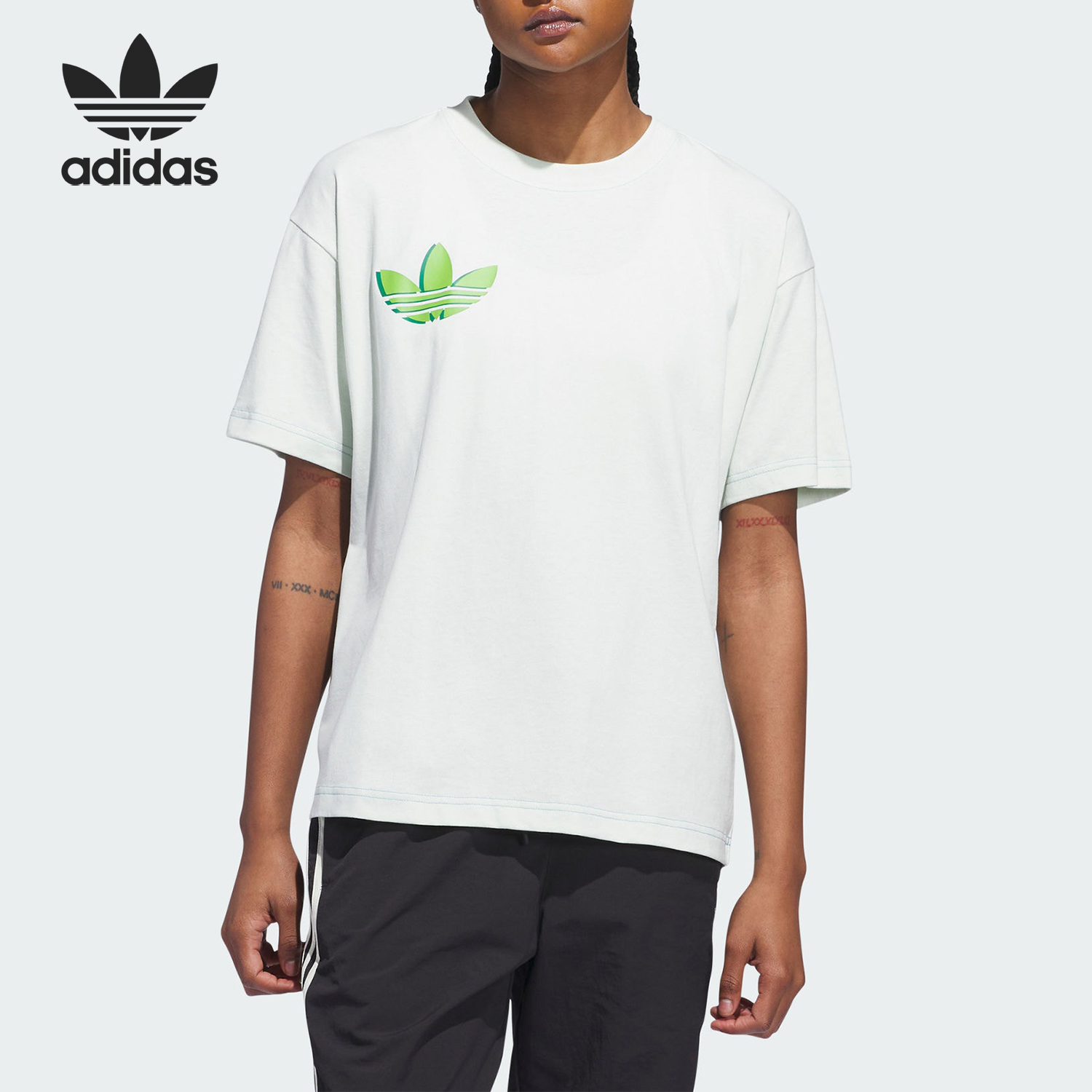 Adidas/阿迪达斯正品三叶草男女时尚休闲舒适运动T恤IM8866
