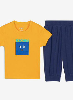 斯凯奇正品男女童休闲套装断码特价L221K006-00YJ