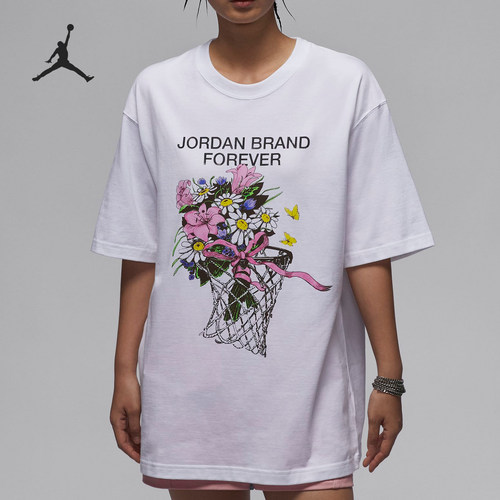 Nike/耐克正品JORDAN女士宽松透气休闲运动短袖FV7120-100