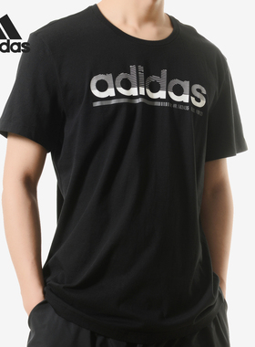 Adidas/阿迪达斯正品 FADING LINEAR 男子运动型短袖T恤CV4501