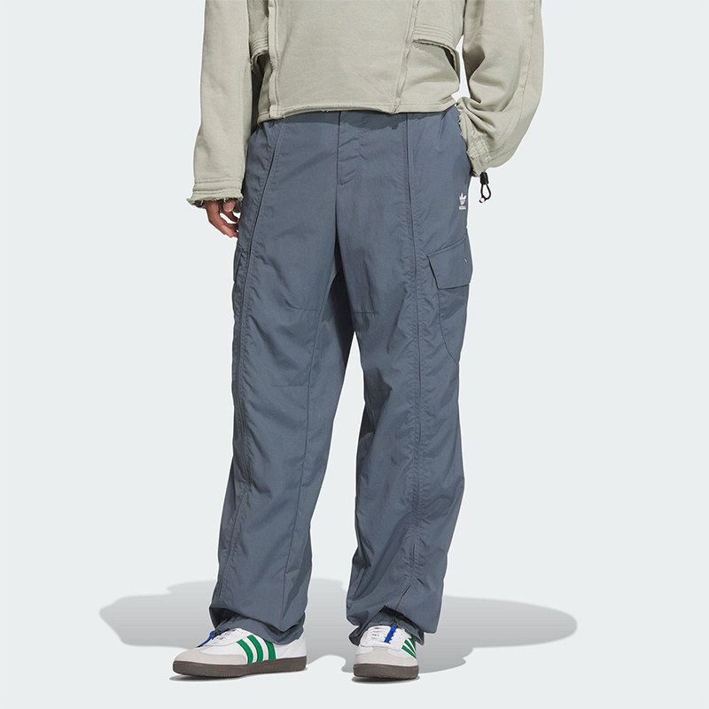 阿迪达斯男女同款宽松拉链运动裤