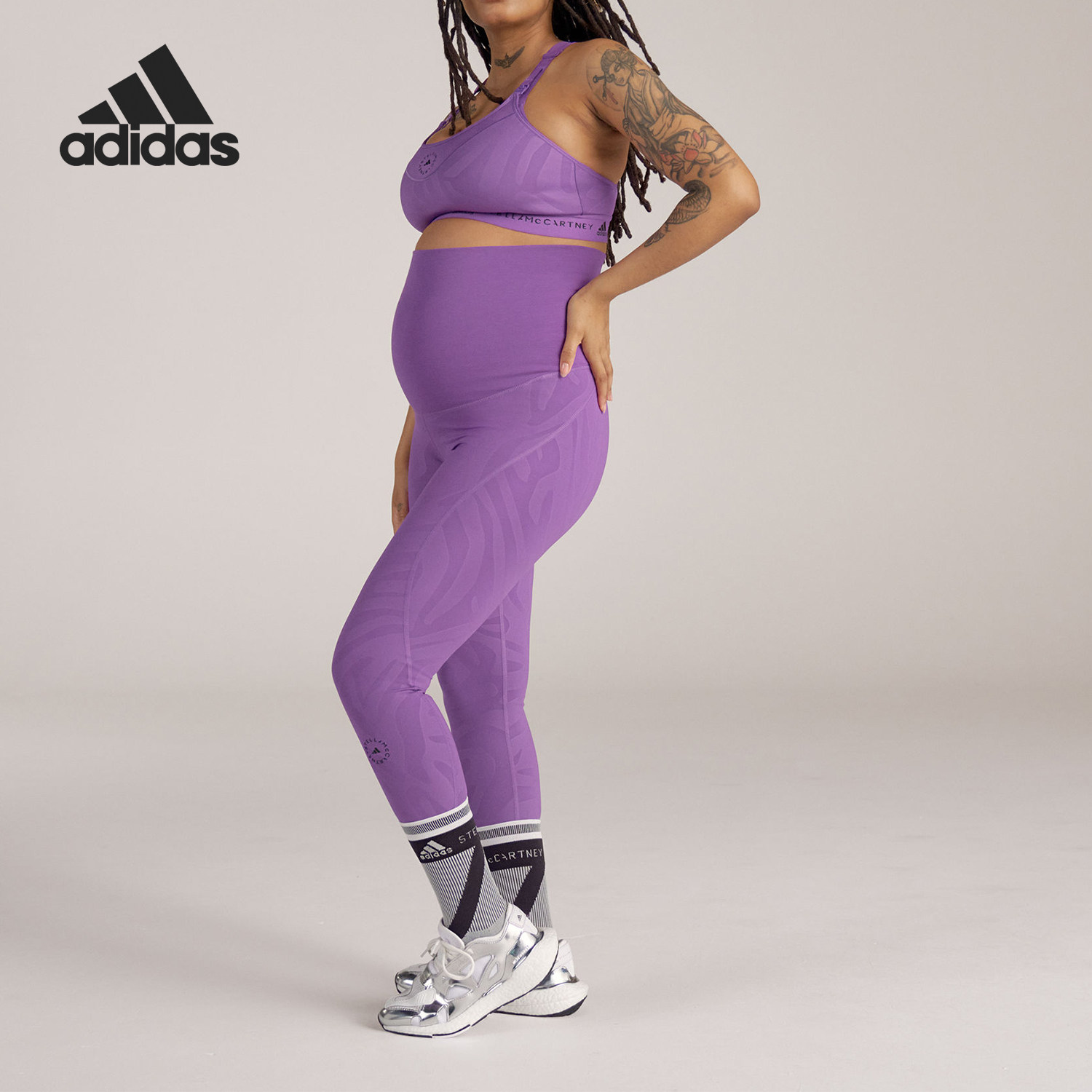 Adidas/阿迪达斯正品M TIGHT 孕妇系列托腹紧身运动裤HI6025 - 实物图