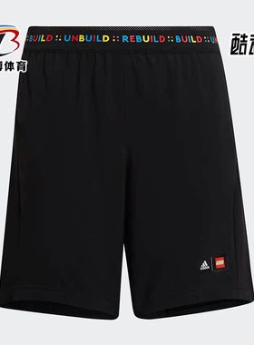 Adidas/阿迪达斯正品夏季时尚百搭大童松紧运动裤短裤H65322