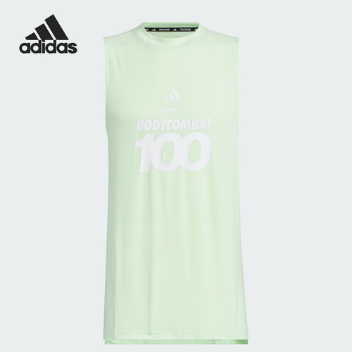Adidas/阿迪达斯正品莱美联名款男士运动健身圆领背心JY3021