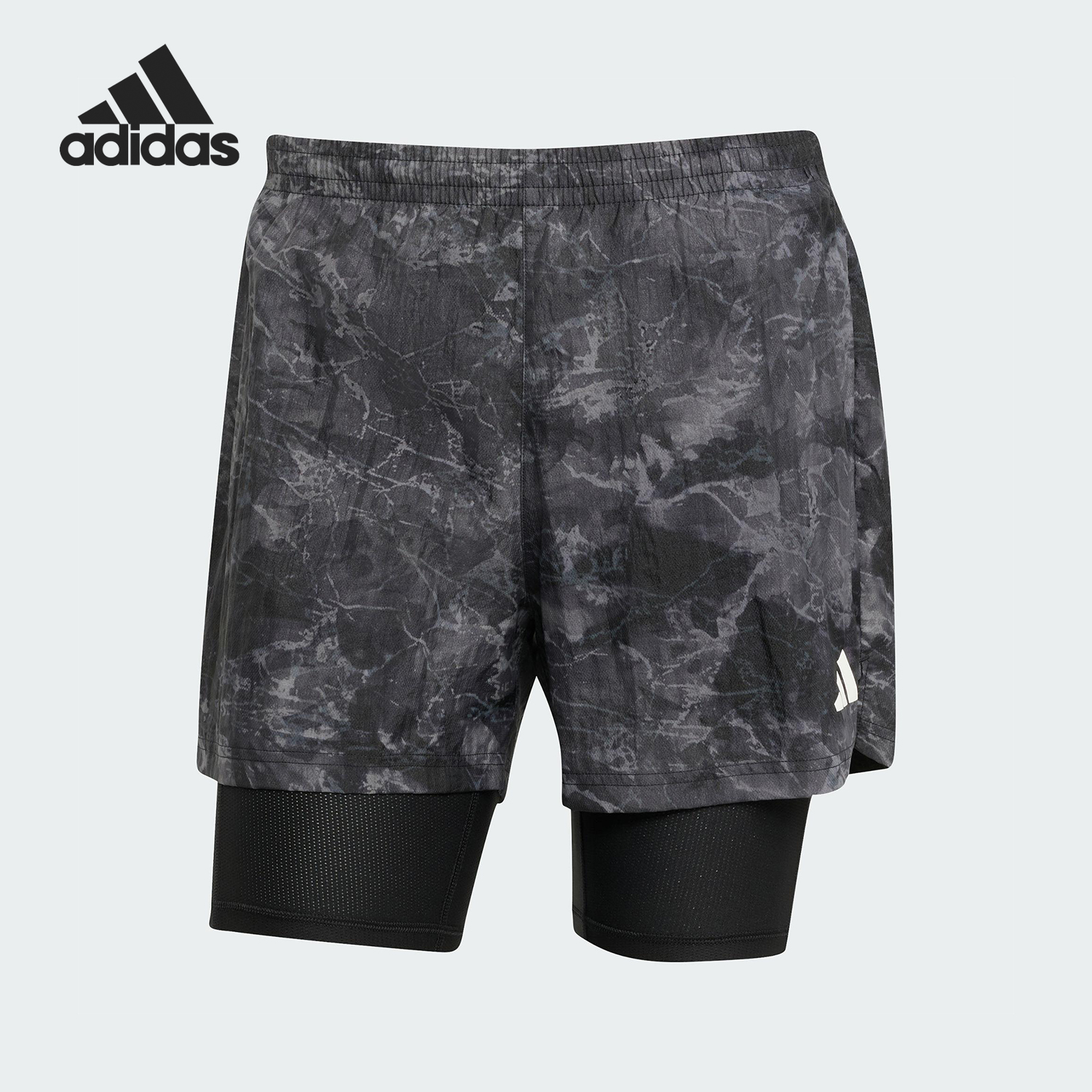 Adidas/阿迪达斯正品2025夏季款男士跑步二合一短裤JN9680