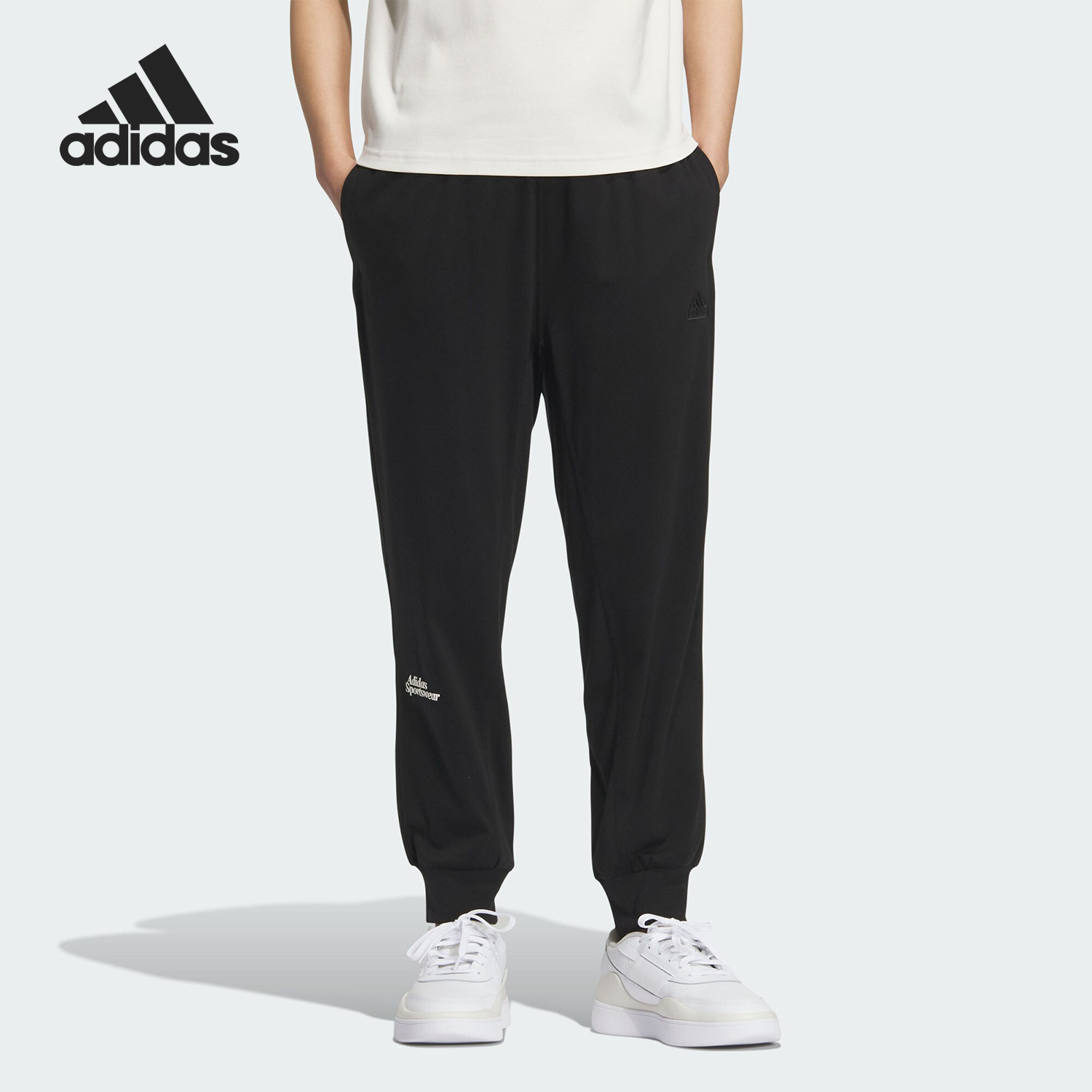 阿迪达斯女士束脚运动九分裤