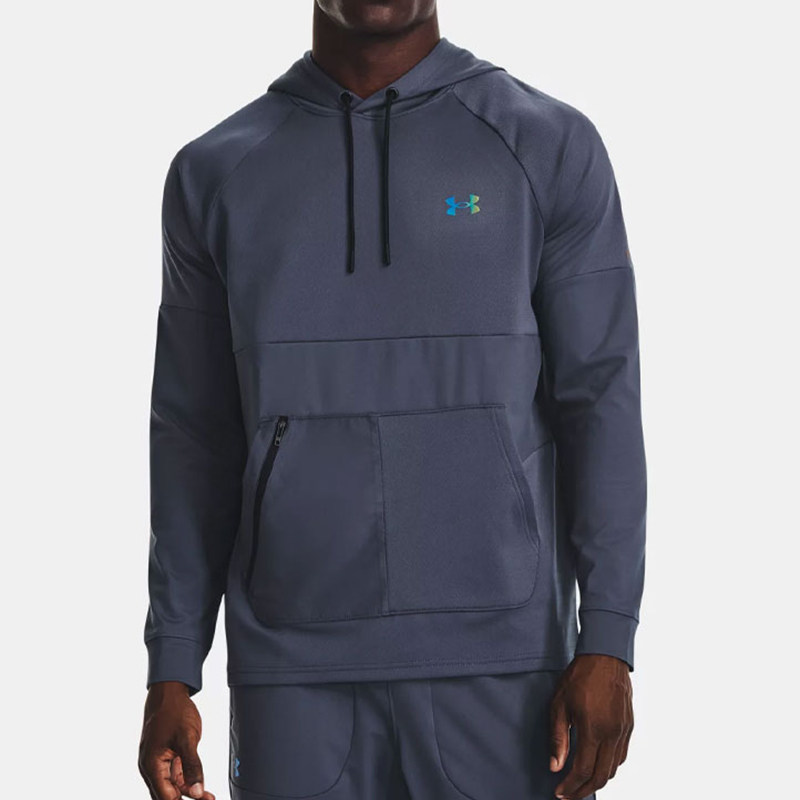 UA/安德玛正品运动男士连帽简约宽松户外卫衣套头衫1370450-044