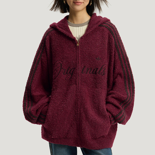 Adidas/阿迪达斯正品三叶草男女运动新年款复古绒面外套KT0718