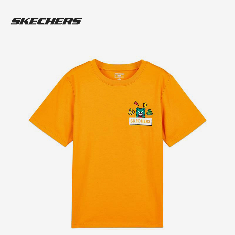 Skechers/斯凯奇正品夏新款运动休闲儿童短袖上衣 L221B124