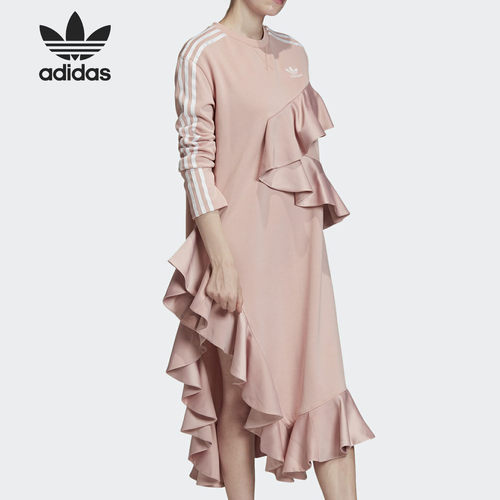 Adidas/阿迪达斯正品 J KOO 联名不对称荷叶边女子连衣裙FT9897