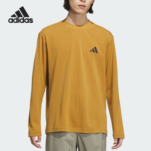 Adidas/阿迪达斯官方正品新款男士圆领柔软复古运动长袖T恤JY6945