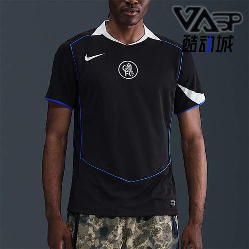 Nike/耐克正品2025男士运动V领套头透气耐穿足球短袖HM3202-011