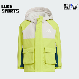 JACKET儿童连帽保暖拼接外套KS3082 WOVEN Adidas 阿迪达斯正品