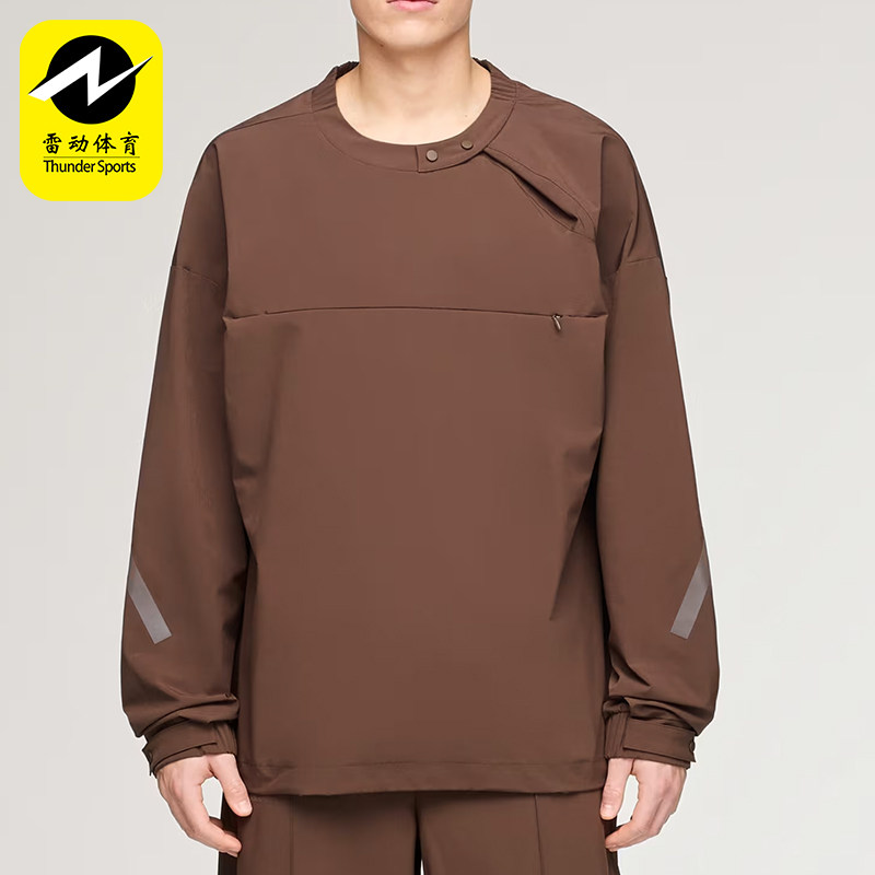 Adidas/阿迪达斯正品男棕色半拉链宽松日常经典休闲卫衣KD3494
