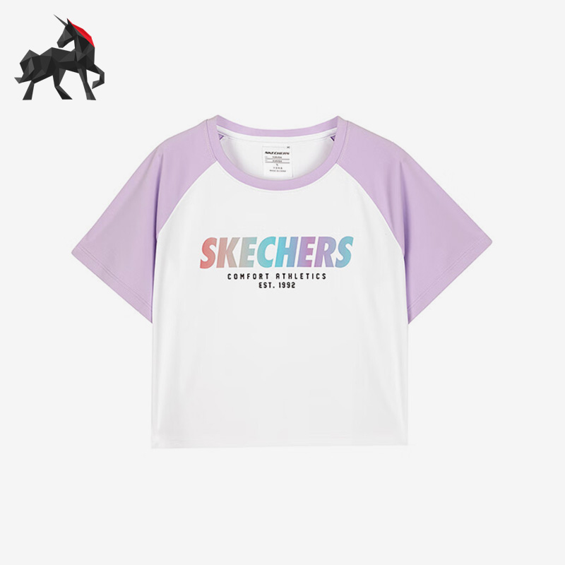 Skechers/斯凯奇正品夏季儿童透气运动时尚休闲短袖短裤套装