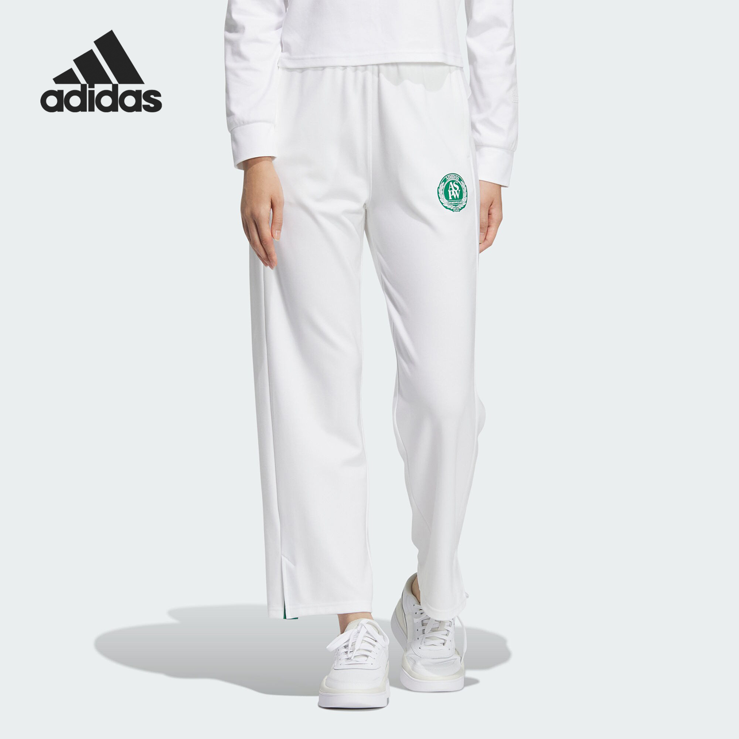 Adidas/阿迪达斯官方正品春季新款女士针织透气运动长裤JE3615