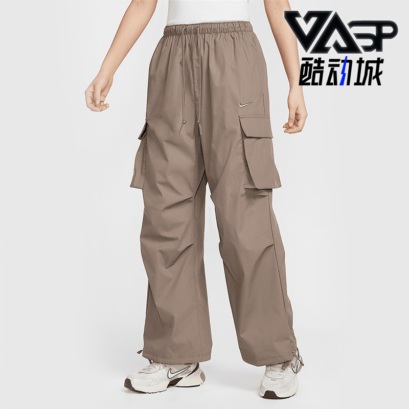 Nike/耐克官方正品Sportswear女士刺绣标志工装宽松工装直筒长裤