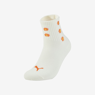 彪马正品 女士时尚 Puma 新款 针织印花中筒袜一双装 938419