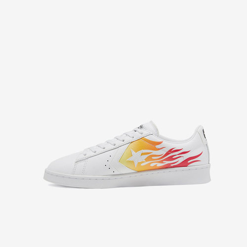 Converse匡威 Pro Leather白色火焰皮质男女低帮休闲板鞋 167935C