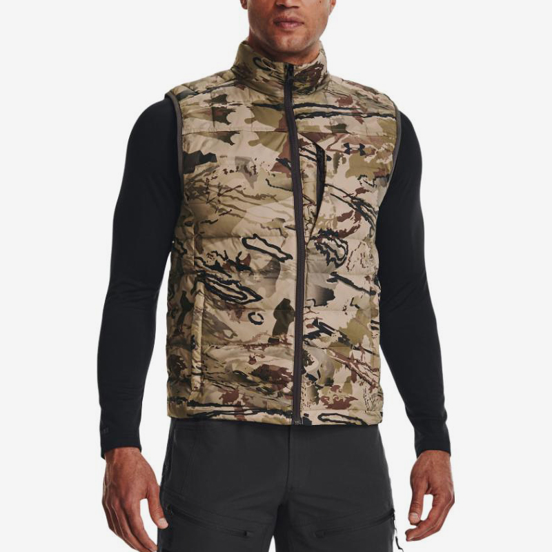 UA/安德玛正品新款男士时尚图案印花透气拉链羽绒马甲1372596-989