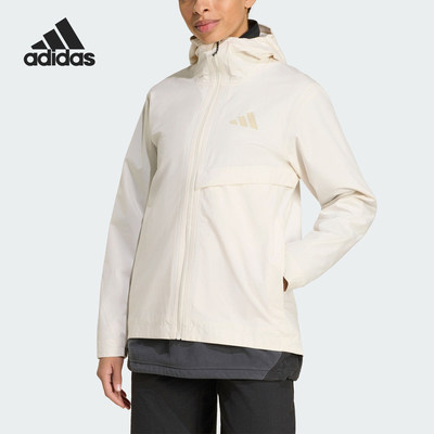 Adidas/阿迪达斯正品春秋女士户外防风运动连帽冲锋衣KG3238