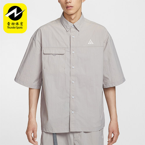 Nike/耐克正品2025夏季款男士宽松翻领经典梭织衬衫HJ2884-009