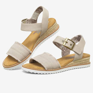 Skechers/斯凯奇当季新款女子低跟时尚休闲鞋坡跟凉鞋