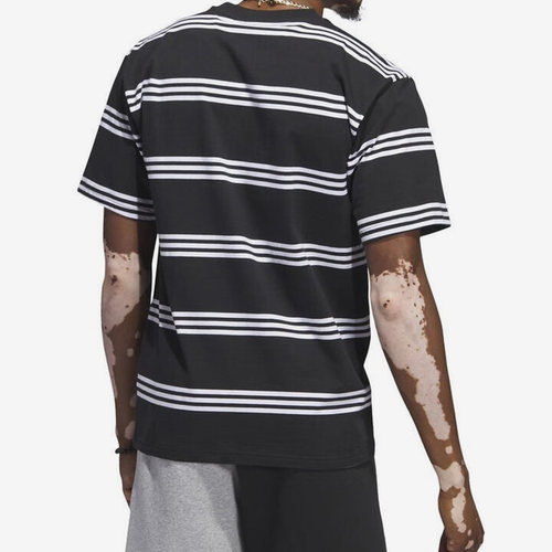 Adidas/阿迪达斯官方正品三叶草新款男士条纹透气短袖T恤IL4703