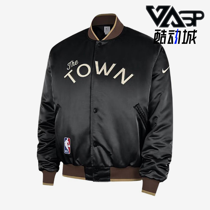 Nike/耐克正品NBA新款男黑棕色球类运动经典保暖棒球服HQ5764-010