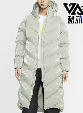 Nike/耐克正品WINDPUFFER女士连帽长款亮面棉服FV7828-370