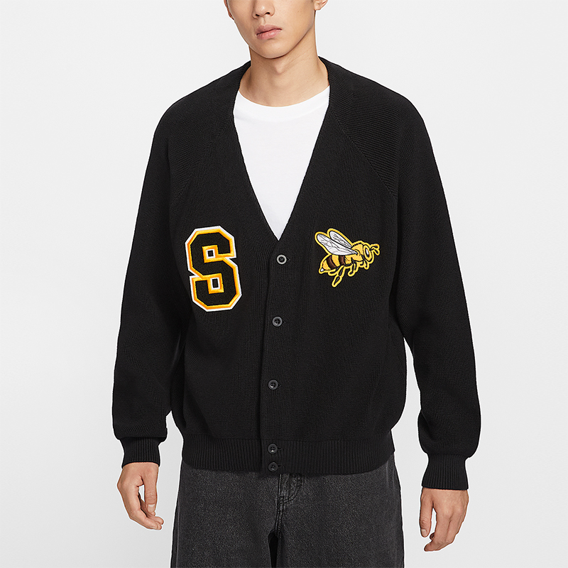 Nike/耐克正品2025秋季款男士运动针织刺绣长袖开衫HV0259-010