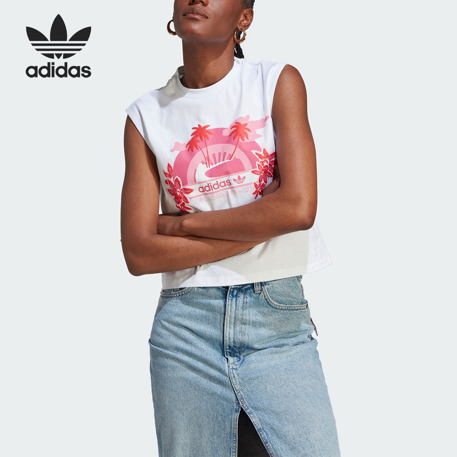 圆领无袖Adidas/阿迪达斯