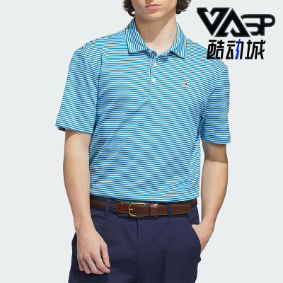 Adidas/阿迪达斯正品三叶草男士简约经典条纹透气POLO衫KB8625