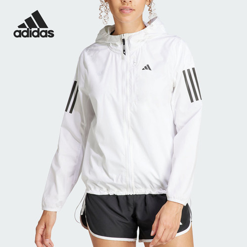 Adidas/阿迪达斯正品春季新款女士梭织透气连帽外套IK7445