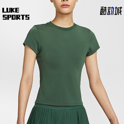 Nike/耐克正品Dri-FIT女士套头修身针织网球运动短袖HQ2995-323