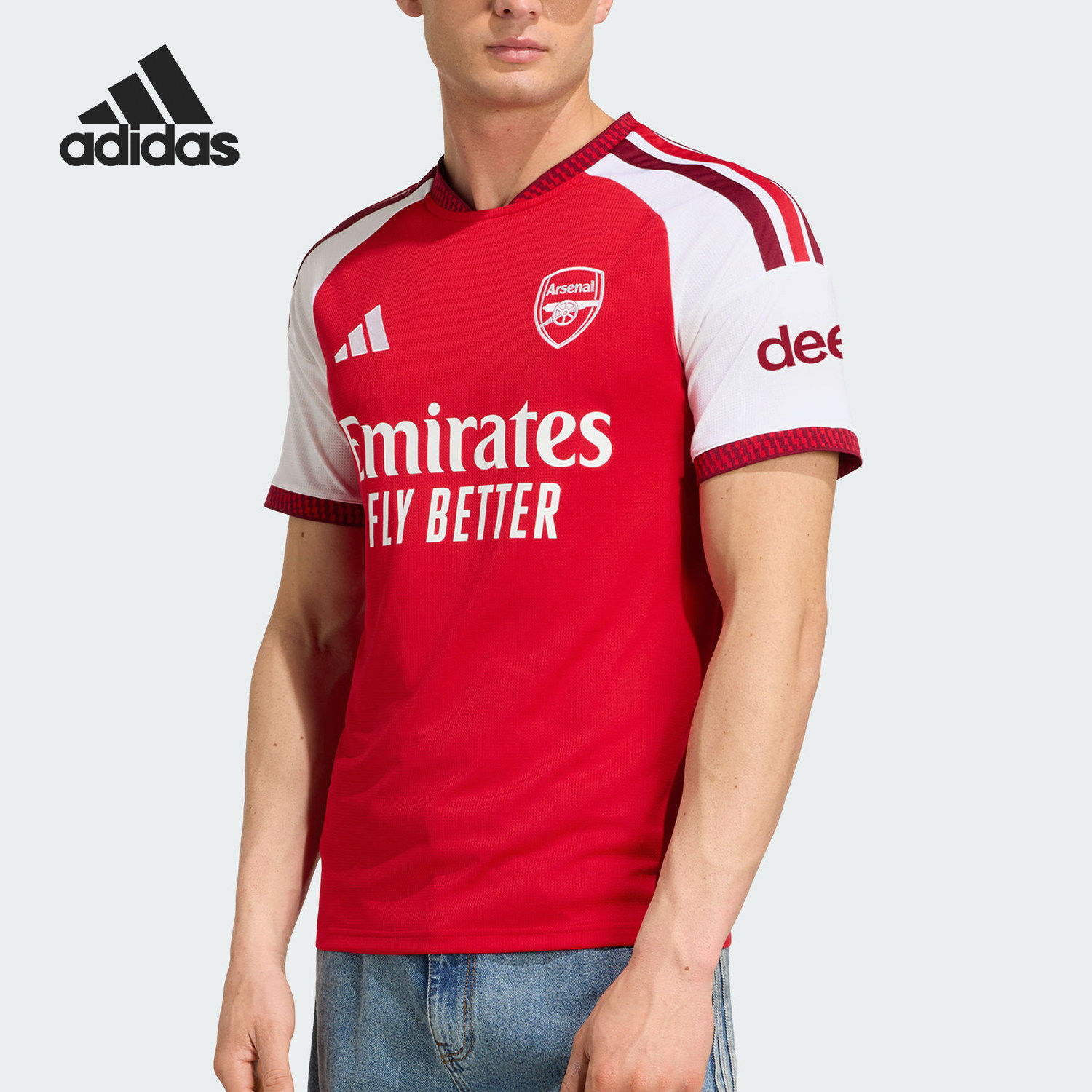 Adidas/阿迪达斯官方正品阿森纳主场球迷版男士足球运动T恤JZ3168