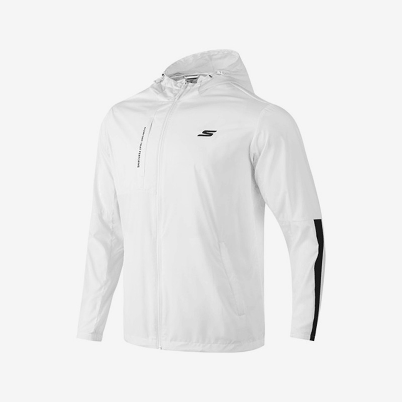 Skechers/斯凯奇正品夏季新款梭织连帽休闲男子运动夹克外套