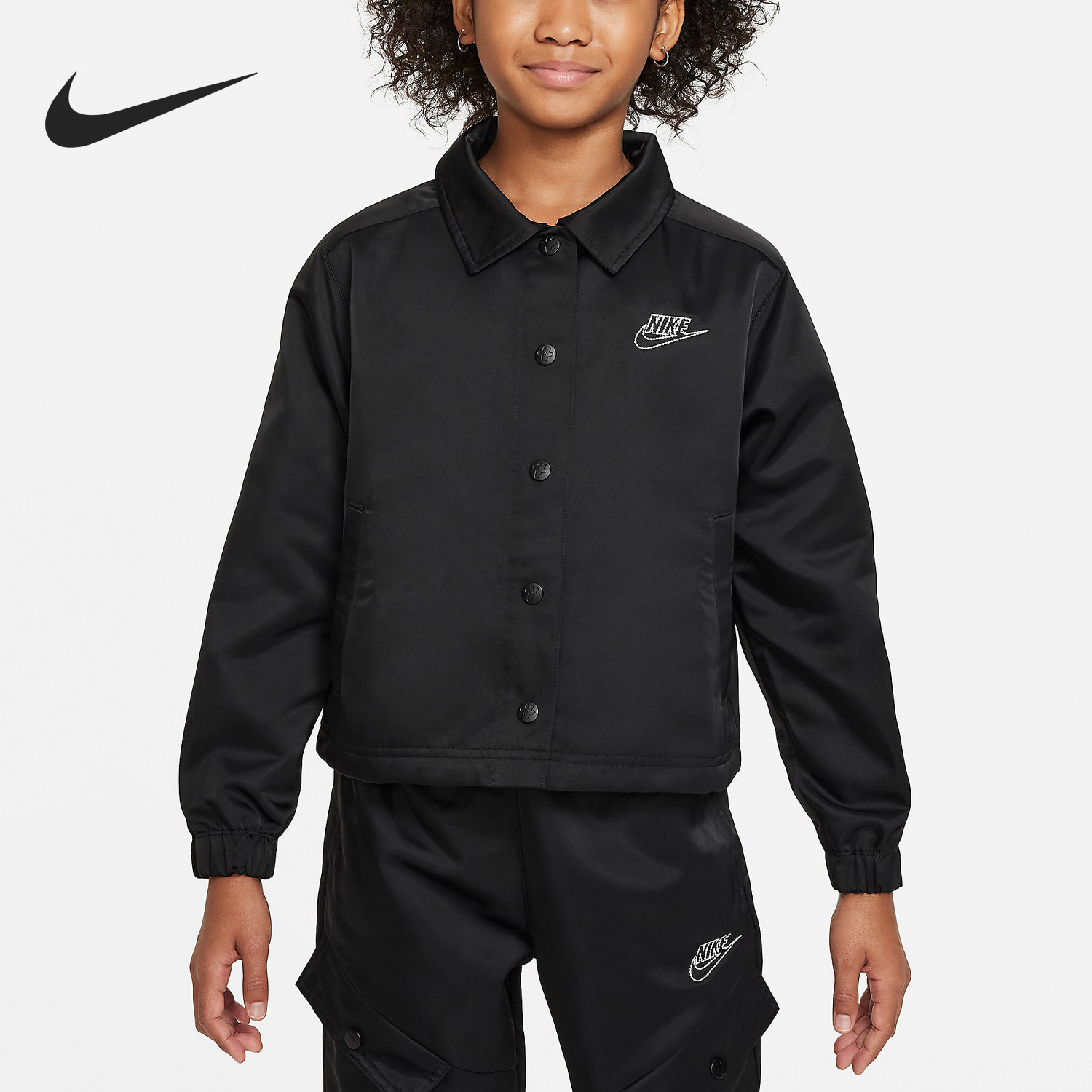 Nike/耐克正品Sportswear大童宽松拒水翻领外套FN8637-010