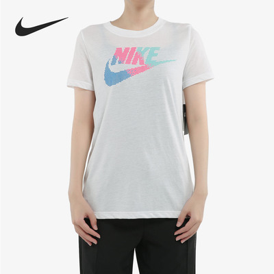 Nike/耐克正品 女子LOGO运动休闲针织圆领短袖T恤 CQ0961-100