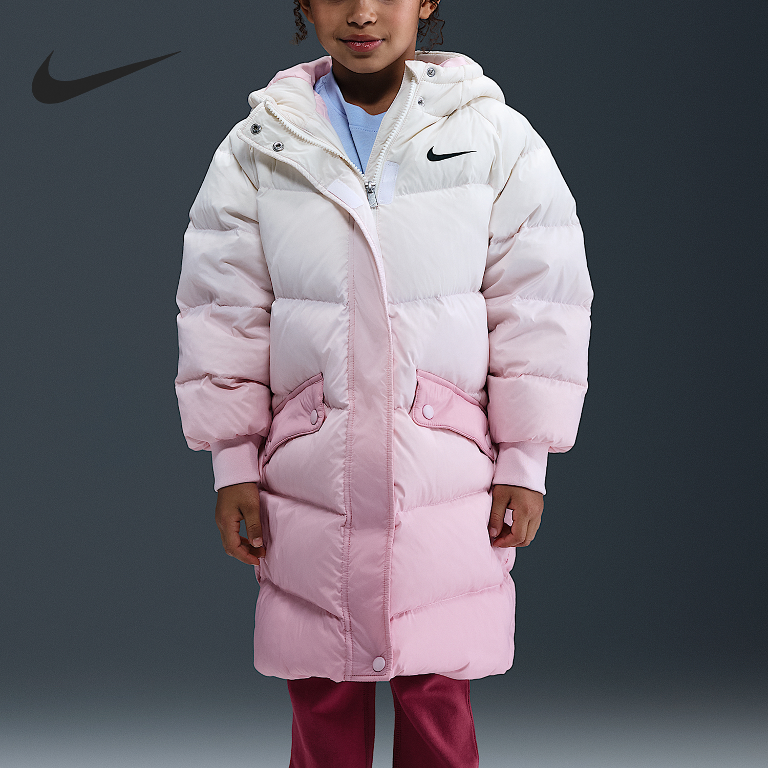 Nike/耐克正品2025冬季小童休闲时尚宽松轻便羽绒服IQ9980-663